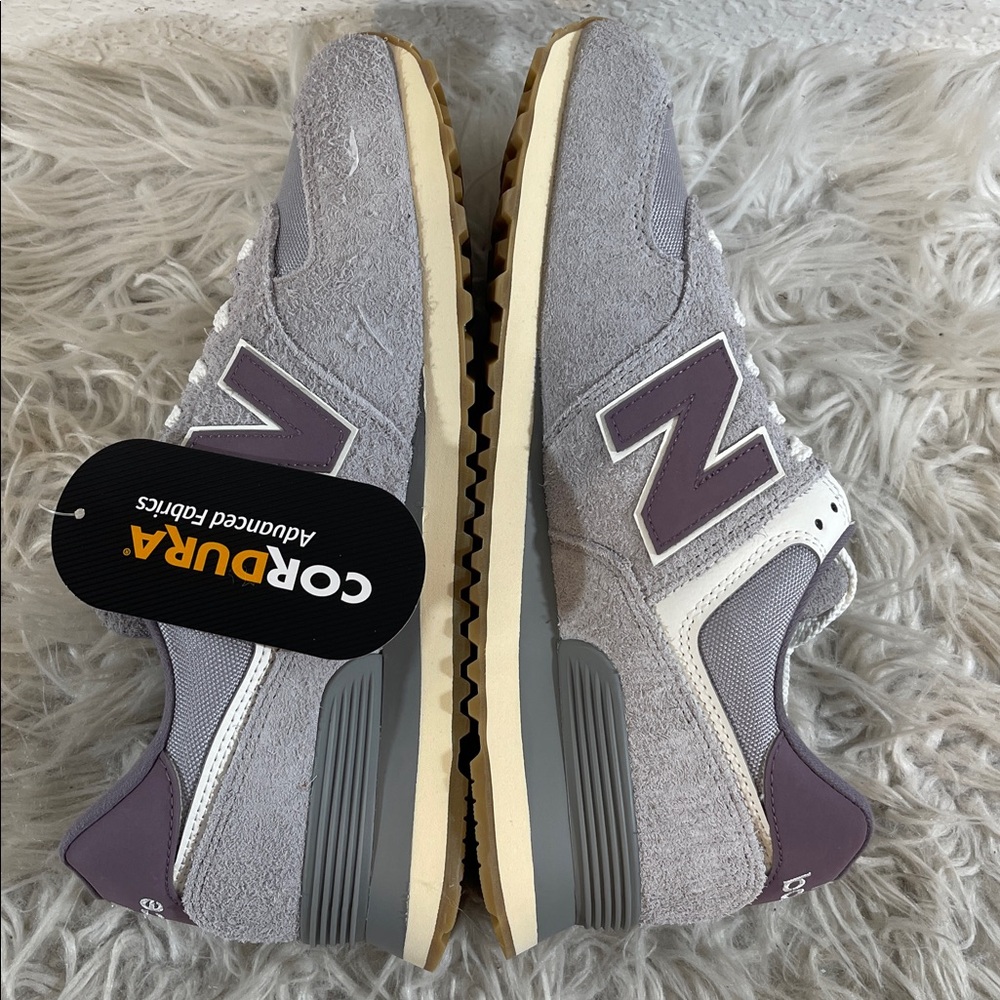 NEW BALANCE UNISEX U574YGD Rain Cloud Grey GREY & PURPLE SIZE 11.5 NEW - Picture 10 of 16